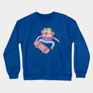 Cute Koala Bear Skateboarder Doodle Crewneck Sweatshirt